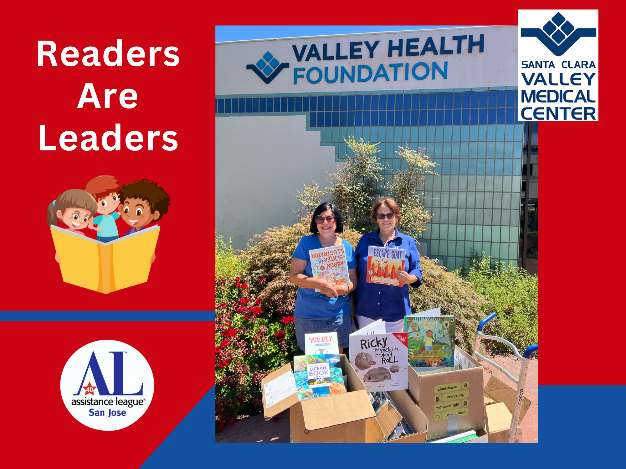 Readers Are Leaders donates books to SCVMC Valley Health Foundation pediatric library