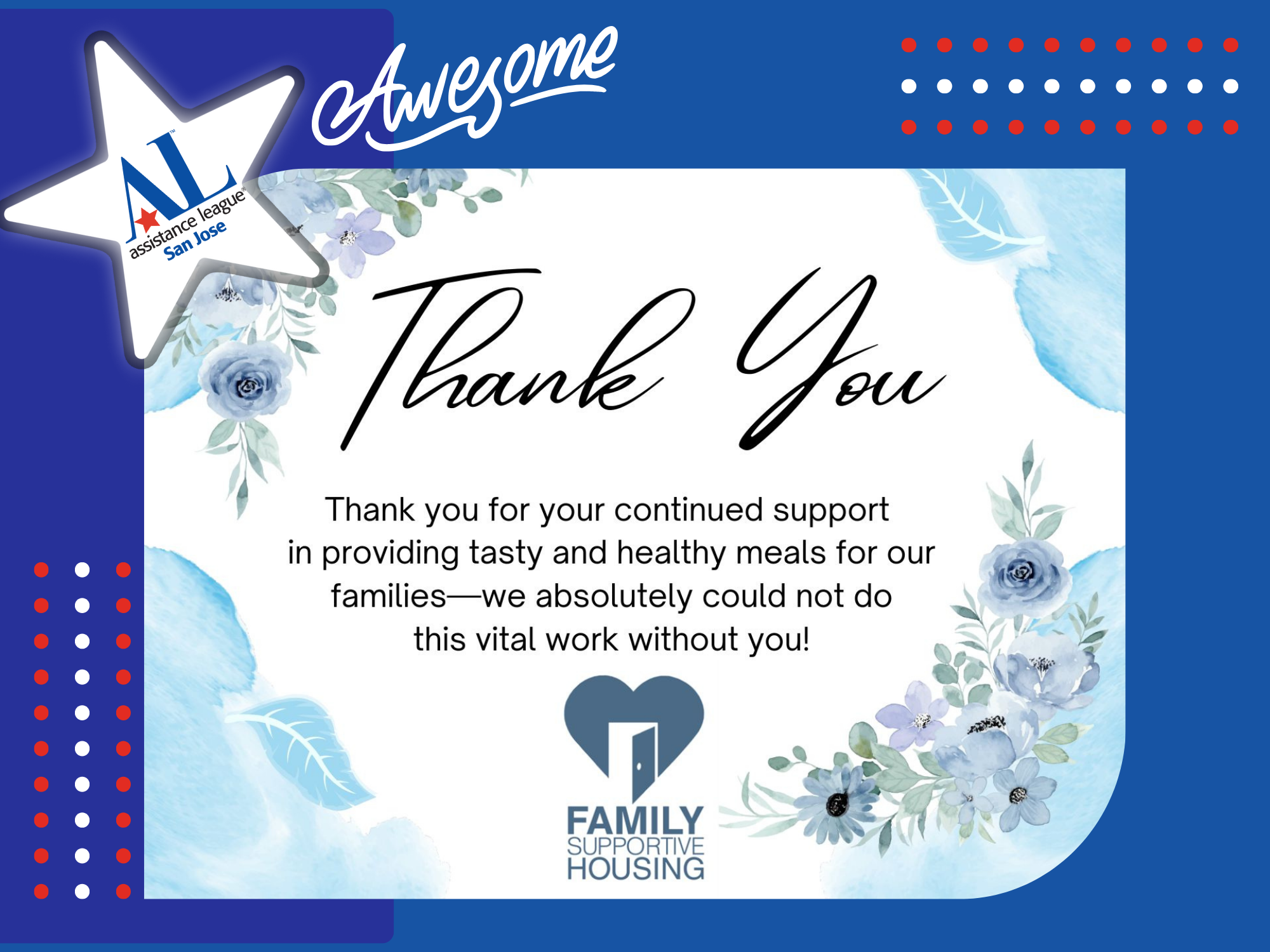 Thank You note from Family Supportive Housing