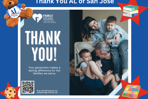 Thank You, AL of San Jose. Your generosity makes a lasting difference for the families we serve.