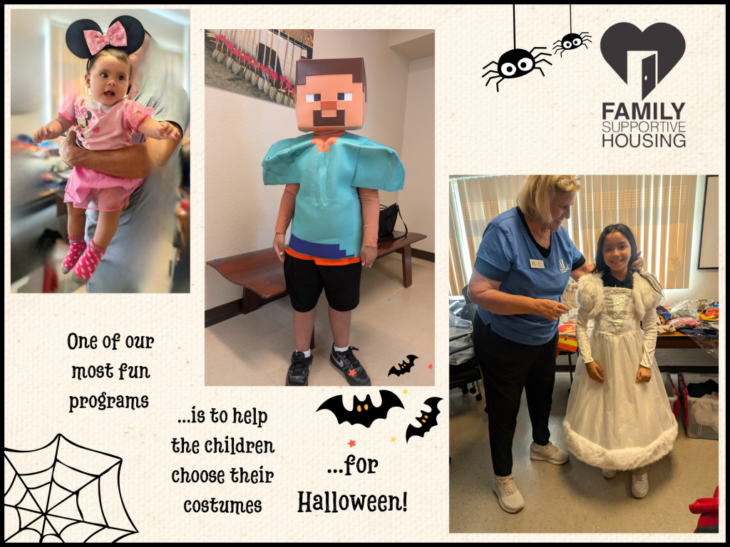 One of our most fun programs is to help the children choose their costumes for Halloween!