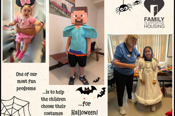 One of our most fun programs is to help the children choose their costumes for Halloween!