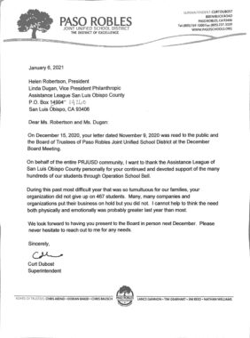 thank you letter from Paso