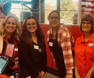 Employees from local U.S. Bank branch lend a hand at our South Lake Tahoe shopping event.