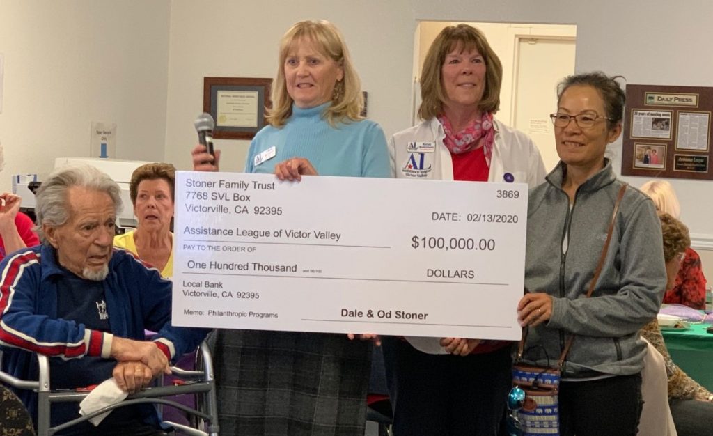 $100,000 Donation to Assistance League of Victor Valley