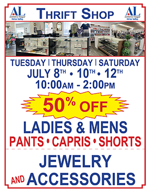 Thrift Shop Sale for July 8 • 10 • 12