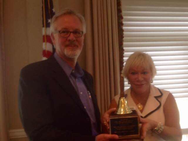 Pictured is Susan Brackett, Chapter President, adn Curt Schaber representing The Fig Tree Restaurant