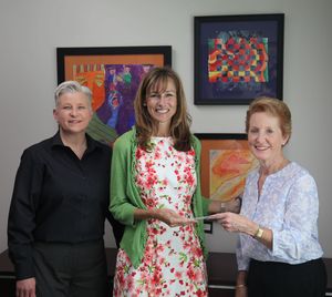(L to R): Cara Schukoske, DMUSD director of student services; Shelley Petersen, DMUSD assistant superintendent of instructional services; and Pat Talmon, vice president of philanthropic programs, Rancho San Dieguito Assistance League.