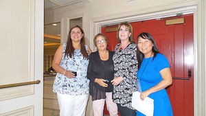 Among the cast of the 56th Annual Headdress Ball are Edda Rosso, Judy Coates, Julie Swan-Paez, and Headdress Ball co-chair Carol Dixon at the launch of the annual signature event for Assistance League of San Bernardino Monday at the Historic California