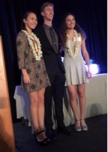 Abby Walshaw, Jack Hadley and Mara Boiangiu accepted the award from the Southern Arizona Fundraising Professionals for Assisteens. On November 18th, they each thanked the huge audience at La Paloma.