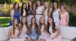 VOLUNTEERS—Las Patronas Auxiliary Assistance League of Ventura County introduced its 2017 debutantes at the 60th annual Las Patronas Tea on Nov. 19 in Camarillo. Above are, front row from left, Sidney Shinsky, Audrey Shinsky, Madison Jaffe, Tatiana Anderson and Carissa Christianson. Back row: Sydney Clevenger, Grace Resnik, Samantha Walsh, Julia Cote, Margaret Morris, Gianna LoPresti and Rebecca Belleville. Debutante Elizabeth Fedde is not pictured.