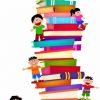 It’s Raining Books kids_climb_a_stack_of_books_311563
